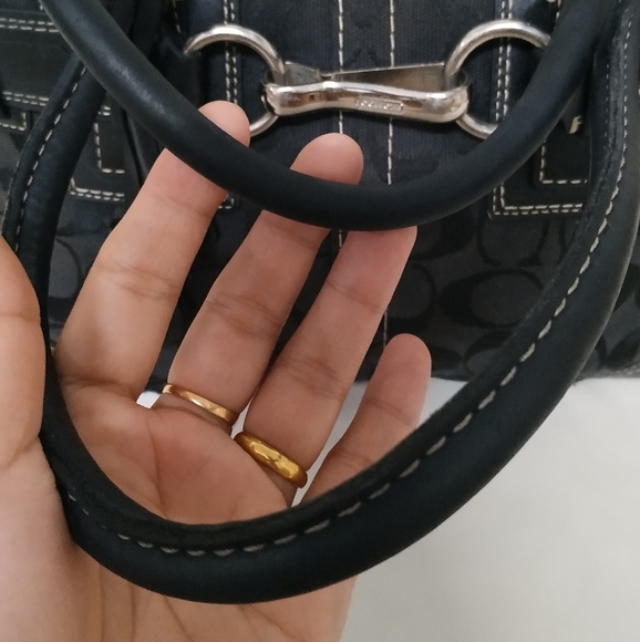 Coach Hampton Signature Black Canvas Satchel Handbag Shoulder bag - Picture 7 of 17